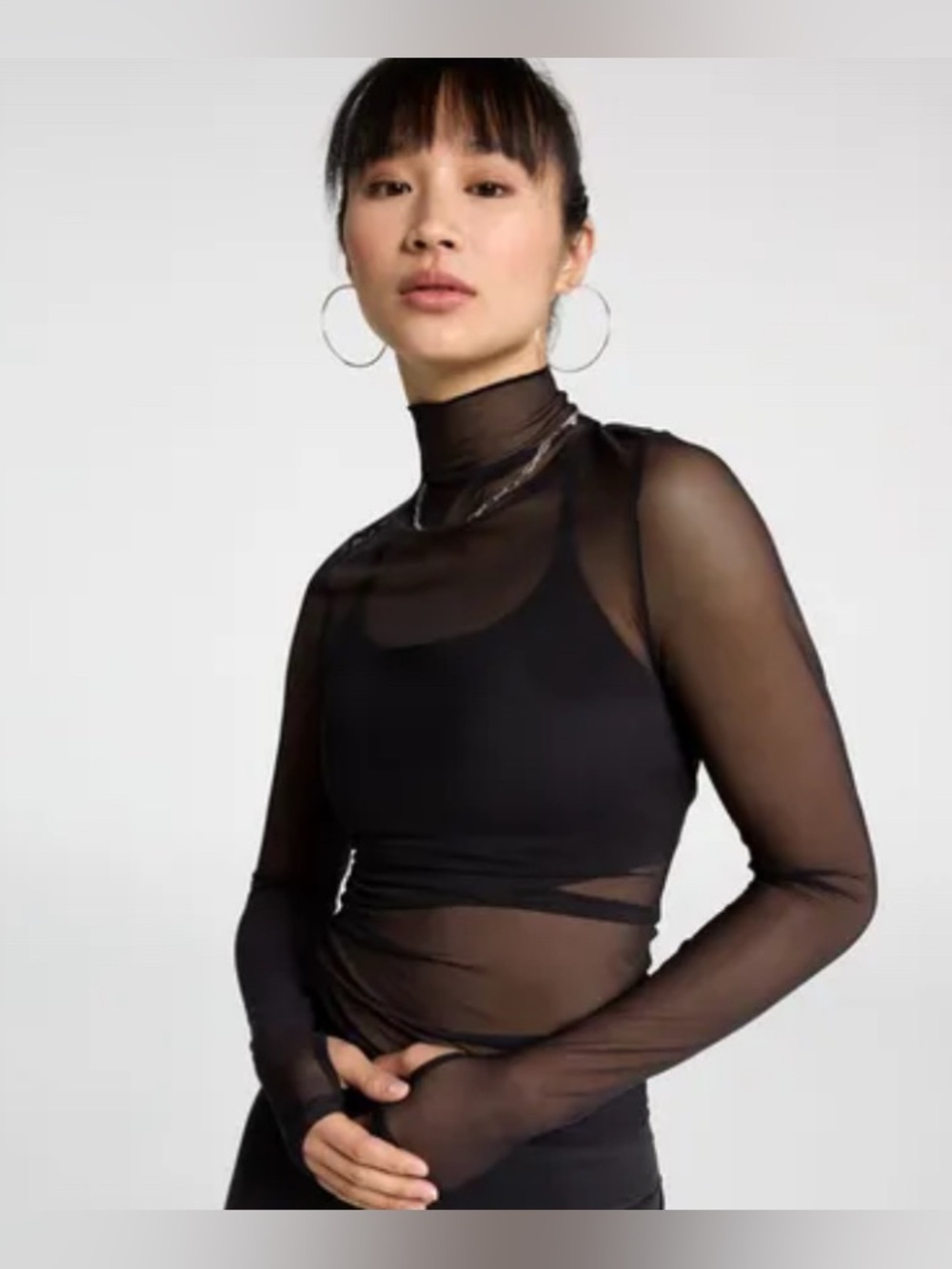Calia Draped Funnel Long Sleeve Size Small New Without Tags In Black